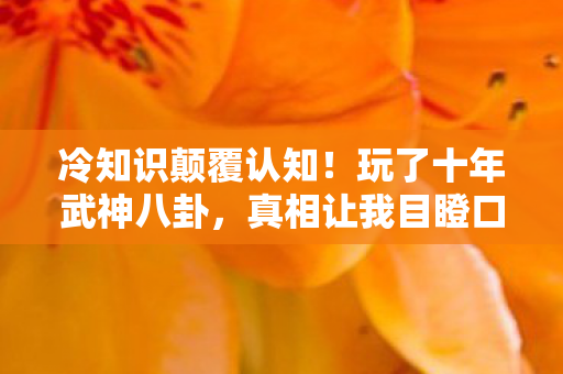 冷知识颠覆认知!玩了十年武神八卦,真相让我目瞪口呆! 冷知识颠覆认知!玩了十年武神八卦,真相让我目瞪口呆!