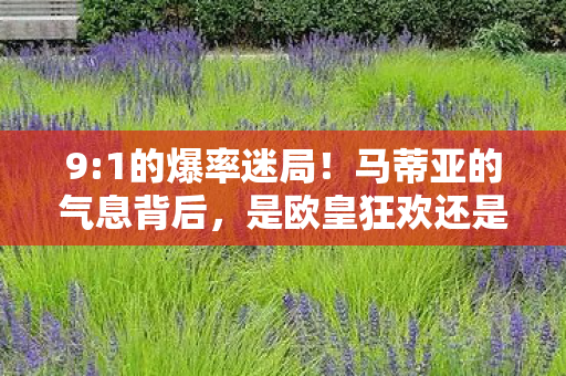 9:1的爆率迷局!马蒂亚的气息背后,是欧皇狂欢还是非酋血泪? 9:1的爆率迷局!马蒂亚的气息背后,是欧皇狂欢还是非酋血泪?