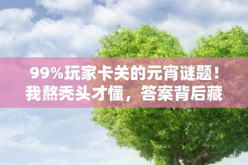 99%玩家卡关的元宵谜题!我熬秃头才懂,答案背后藏着策划的刀 99%玩家卡关的元宵谜题!我熬秃头才懂,答案背后藏着策划的刀