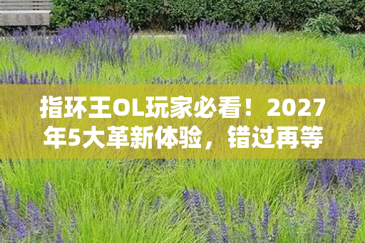 指环王OL玩家必看!2027年5大革新体验,错过再等十年心得 指环王OL玩家必看!2027年5大革新体验,错过再等十年心得