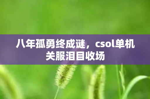 八年孤勇终成谜,csol单机关服泪目收场 八年孤勇终成谜,csol单机关服泪目收场