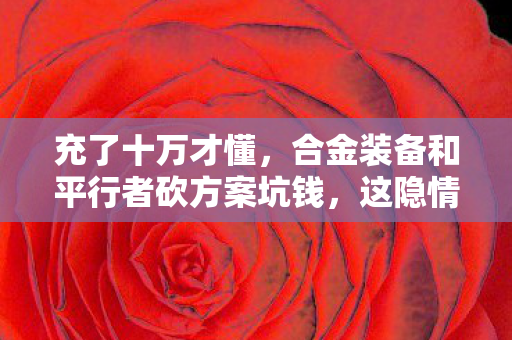 充了十万才懂,合金装备和平行者砍方案坑钱,这隐情吓我一跳! 充了十万才懂,合金装备和平行者砍方案坑钱,这隐情吓我一跳!