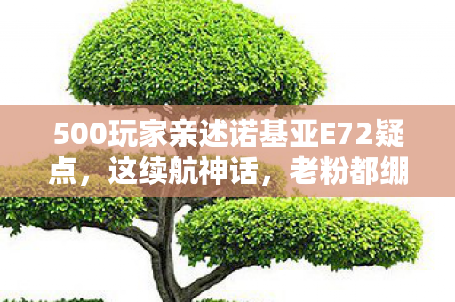 500玩家亲述诺基亚E72疑点,这续航神话,老粉都绷不住了! 500玩家亲述诺基亚E72疑点,这续航神话,老粉都绷不住了!