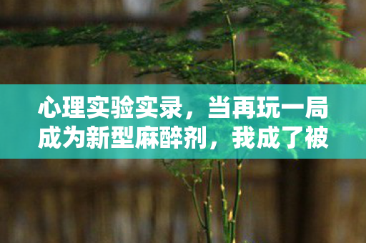 心理实验实录,当再玩一局成为新型麻醉剂,我成了被游戏操控的细思极恐样本 心理实验实录,当再玩一局成为新型麻醉剂,我成了被游戏操控的细思极恐样本
