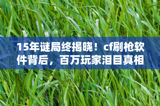 15年谜局终揭晓！cf刷枪软件背后，百万玩家泪目真相