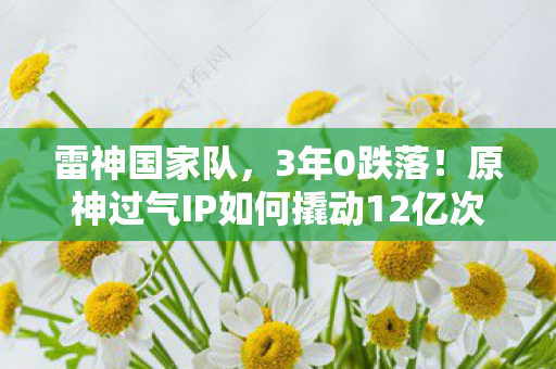 雷神国家队,3年0跌落!原神过气IP如何撬动12亿次元经济新蓝海? 雷神国家队,3年0跌落!原神过气IP如何撬动12亿次元经济新蓝海?