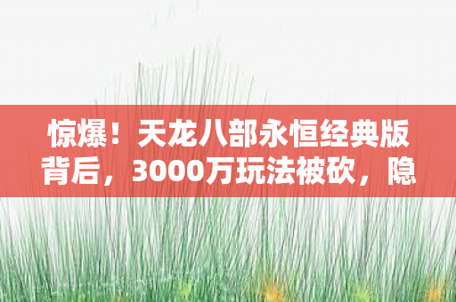 惊爆!天龙八部永恒经典版背后,3000万玩法被砍,隐情让人吓一跳! 惊爆!天龙八部永恒经典版背后,3000万玩法被砍,隐情让人吓一跳!