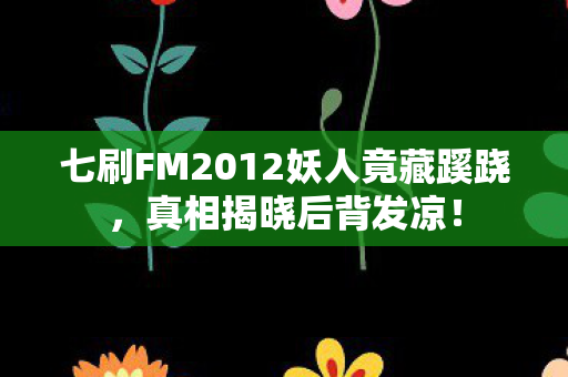 七刷FM2012妖人竟藏蹊跷,真相揭晓后背发凉! 七刷FM2012妖人竟藏蹊跷,真相揭晓后背发凉!