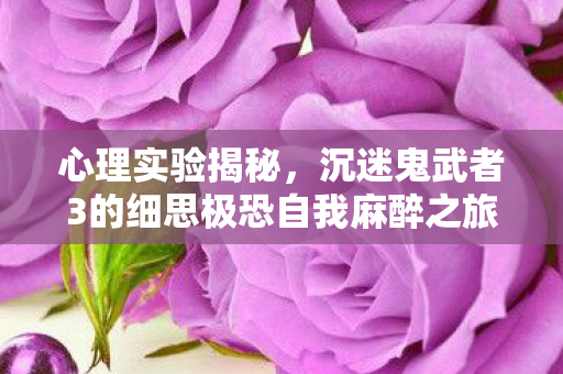 心理实验揭秘,沉迷鬼武者3的细思极恐自我麻醉之旅 心理实验揭秘,沉迷鬼武者3的细思极恐自我麻醉之旅