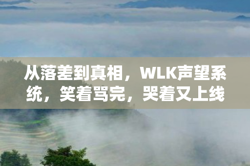 从落差到真相,WLK声望系统,笑着骂完,哭着又上线了 从落差到真相,WLK声望系统,笑着骂完,哭着又上线了