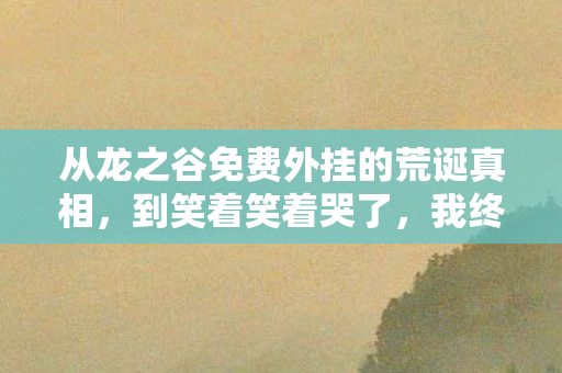 从龙之谷免费外挂的荒诞真相，到笑着笑着哭了，我终究没退坑