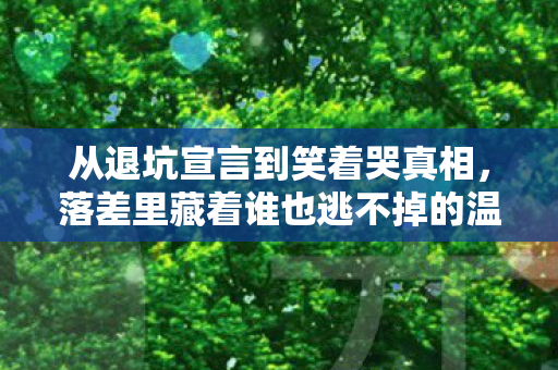 从退坑宣言到笑着哭真相,落差里藏着谁也逃不掉的温柔 从退坑宣言到笑着哭真相,落差里藏着谁也逃不掉的温柔