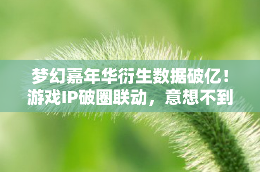 梦幻嘉年华衍生数据破亿!游戏IP破圈联动,意想不到的跨界狂欢 梦幻嘉年华衍生数据破亿!游戏IP破圈联动,意想不到的跨界狂欢