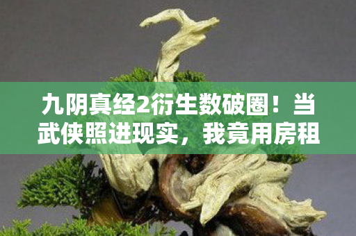 九阴真经2衍生数破圈！当武侠照进现实，我竟用房租换来了意想不到的江湖！