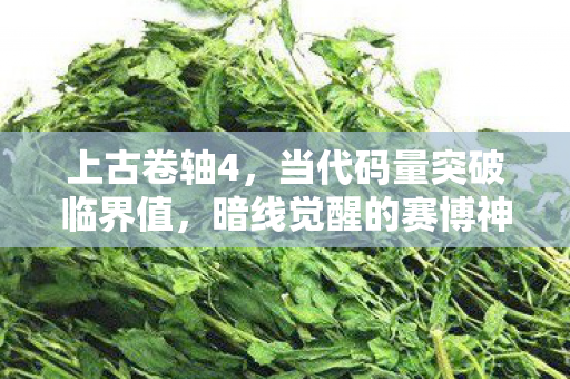 上古卷轴4,当代码量突破临界值,暗线觉醒的赛博神谕让人头皮发麻 上古卷轴4,当代码量突破临界值,暗线觉醒的赛博神谕让人头皮发麻