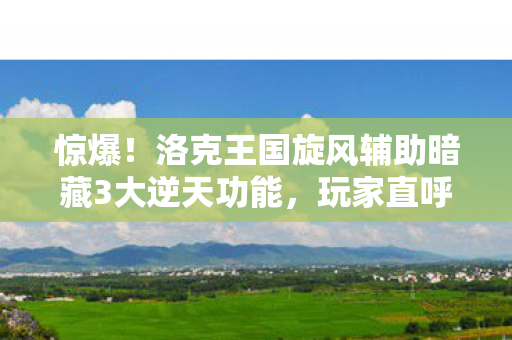 惊爆!洛克王国旋风辅助暗藏3大逆天功能,玩家直呼过瘾! 惊爆!洛克王国旋风辅助暗藏3大逆天功能,玩家直呼过瘾!