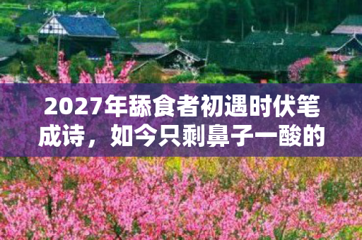 2027年舔食者初遇时伏笔成诗,如今只剩鼻子一酸的回忆 2027年舔食者初遇时伏笔成诗,如今只剩鼻子一酸的回忆