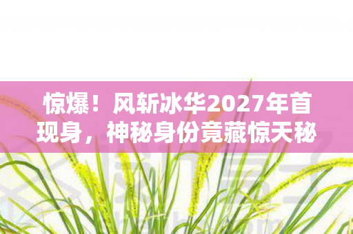 惊爆!风斩冰华2027年首现身,神秘身份竟藏惊天秘密? 惊爆!风斩冰华2027年首现身,神秘身份竟藏惊天秘密?