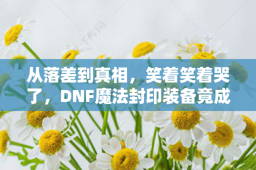 从落差到真相，笑着笑着哭了，DNF魔法封印装备竟成最后执念