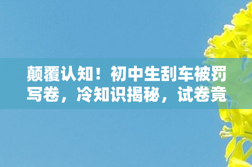 颠覆认知!初中生刮车被罚写卷,冷知识揭秘,试卷竟藏着目瞪口呆的秘密 颠覆认知!初中生刮车被罚写卷,冷知识揭秘,试卷竟藏着目瞪口呆的秘密