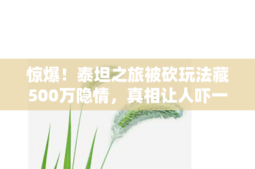 惊爆!泰坦之旅被砍玩法藏500万隐情,真相让人吓一跳! 惊爆!泰坦之旅被砍玩法藏500万隐情,真相让人吓一跳!