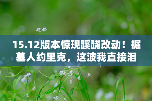 15.12版本惊现蹊跷改动!掘墓人约里克,这波我直接泪目! 15.12版本惊现蹊跷改动!掘墓人约里克,这波我直接泪目!