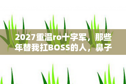 2027重温ro十字军，那些年替我扛BOSS的人，鼻子一酸泪满襟