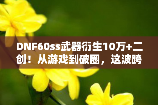 DNF60ss武器衍生10万+二创!从游戏到破圈,这波跨界意想不到! DNF60ss武器衍生10万+二创!从游戏到破圈,这波跨界意想不到!
