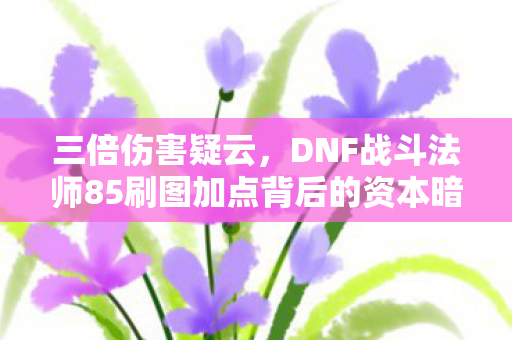 三倍伤害疑云,DNF战斗法师85刷图加点背后的资本暗战与玩家心寒 三倍伤害疑云,DNF战斗法师85刷图加点背后的资本暗战与玩家心寒