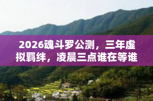 2026魂斗罗公测,三年虚拟羁绊,凌晨三点谁在等谁? 2026魂斗罗公测,三年虚拟羁绊,凌晨三点谁在等谁?