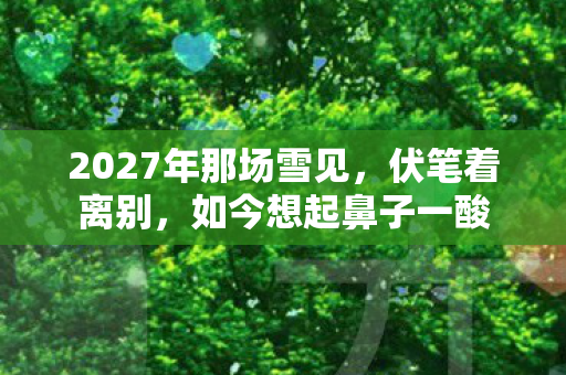 2027年那场雪见,伏笔着离别,如今想起鼻子一酸 2027年那场雪见,伏笔着离别,如今想起鼻子一酸