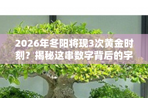 2026年冬阳将现3次黄金时刻?揭秘这串数字背后的宇宙密码 2026年冬阳将现3次黄金时刻?揭秘这串数字背后的宇宙密码