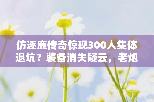 仿逐鹿传奇惊现300人集体退坑?装备消失疑云,老炮当场绷不住! 仿逐鹿传奇惊现300人集体退坑?装备消失疑云,老炮当场绷不住!
