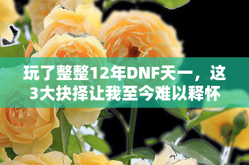 玩了整整12年DNF天一,这3大抉择让我至今难以释怀! 玩了整整12年DNF天一,这3大抉择让我至今难以释怀!