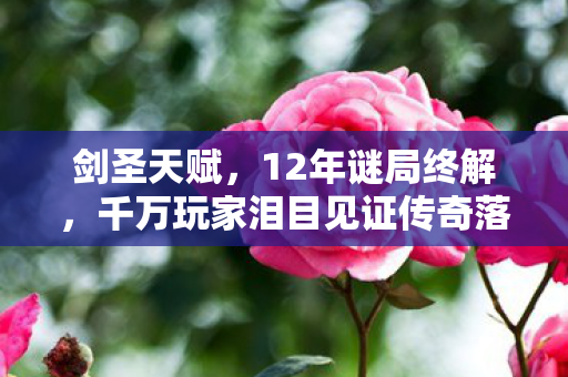 剑圣天赋,12年谜局终解,千万玩家泪目见证传奇落幕 剑圣天赋,12年谜局终解,千万玩家泪目见证传奇落幕