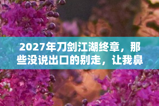 2027年刀剑江湖终章，那些没说出口的别走，让我鼻子一酸