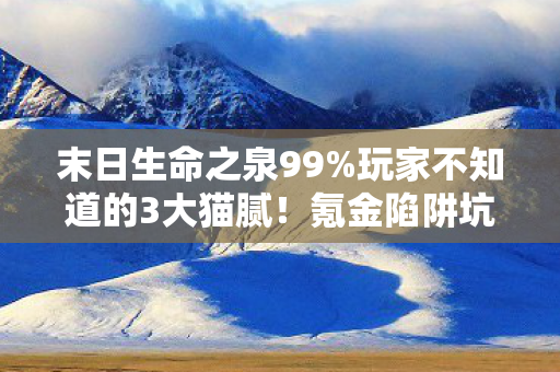 末日生命之泉99%玩家不知道的3大猫腻!氪金陷阱坑到你上头! 末日生命之泉99%玩家不知道的3大猫腻!氪金陷阱坑到你上头!
