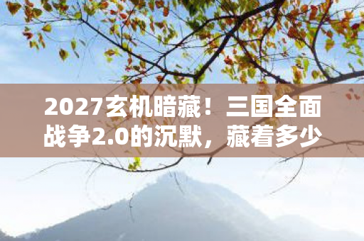 2027玄机暗藏!三国全面战争2.0的沉默,藏着多少人生抉择的密码? 2027玄机暗藏!三国全面战争2.0的沉默,藏着多少人生抉择的密码?
