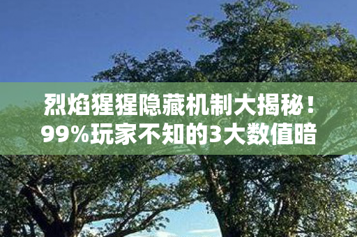 烈焰猩猩隐藏机制大揭秘!99%玩家不知的3大数值暗改真相 烈焰猩猩隐藏机制大揭秘!99%玩家不知的3大数值暗改真相