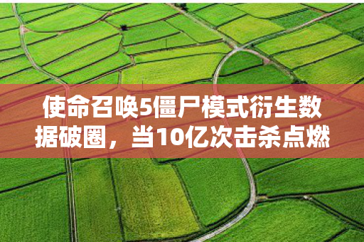 使命召唤5僵尸模式衍生数据破圈，当10亿次击杀点燃音乐综艺与时尚秀场