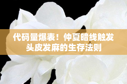 代码量爆表!仲夏暗线触发头皮发麻的生存法则 代码量爆表!仲夏暗线触发头皮发麻的生存法则