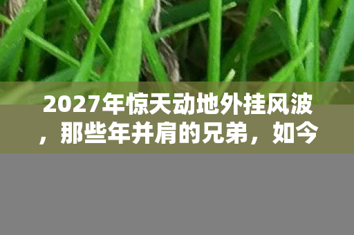 2027年惊天动地外挂风波,那些年并肩的兄弟,如今只剩鼻子一酸的回忆 2027年惊天动地外挂风波,那些年并肩的兄弟,如今只剩鼻子一酸的回忆