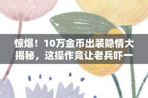 惊爆！10万金币出装隐情大揭秘，这操作竟让老兵吓一跳！