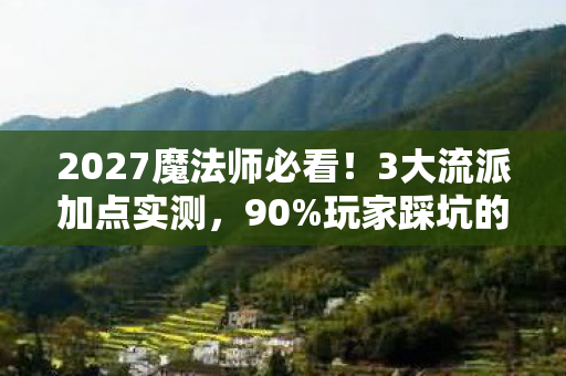 2027魔法师必看!3大流派加点实测,90%玩家踩坑的血泪心得 2027魔法师必看!3大流派加点实测,90%玩家踩坑的血泪心得
