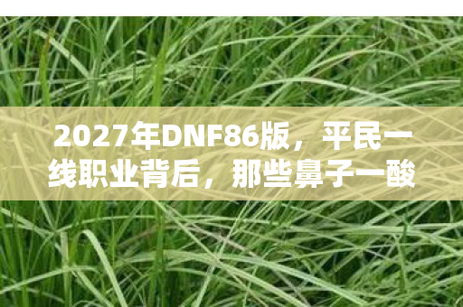 2027年DNF86版,平民一线职业背后,那些鼻子一酸的别走 2027年DNF86版,平民一线职业背后,那些鼻子一酸的别走