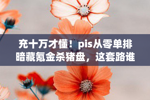 充十万才懂!pis从零单排暗藏氪金杀猪盘,这套路谁看谁吓一跳! 充十万才懂!pis从零单排暗藏氪金杀猪盘,这套路谁看谁吓一跳!