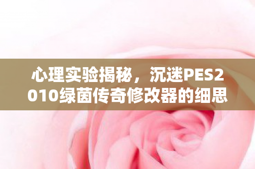 心理实验揭秘，沉迷PES2010绿茵传奇修改器的细思极恐真相