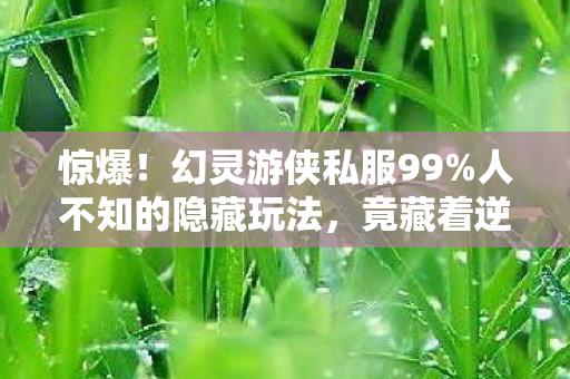 惊爆！幻灵游侠私服99%人不知的隐藏玩法，竟藏着逆袭成神密码？