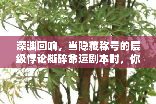 深渊回响,当隐藏称号的层级悖论撕碎命运剧本时,你的灵魂震颤了吗? 深渊回响,当隐藏称号的层级悖论撕碎命运剧本时,你的灵魂震颤了吗?