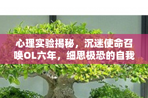 心理实验揭秘,沉迷使命召唤OL六年,细思极恐的自我麻醉 心理实验揭秘,沉迷使命召唤OL六年,细思极恐的自我麻醉